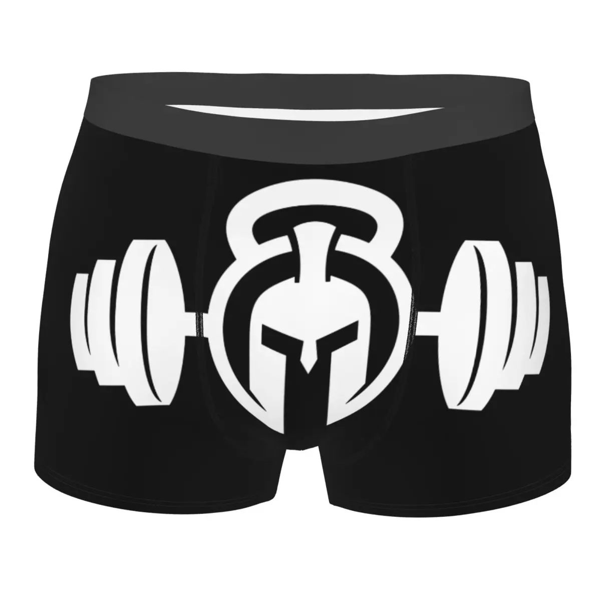 Custom Male Cool Spartan Gym Logo Men Underwear Bodybuilding Fitness Muscle Boxer Briefs Stretch Shorts Panties Underpants