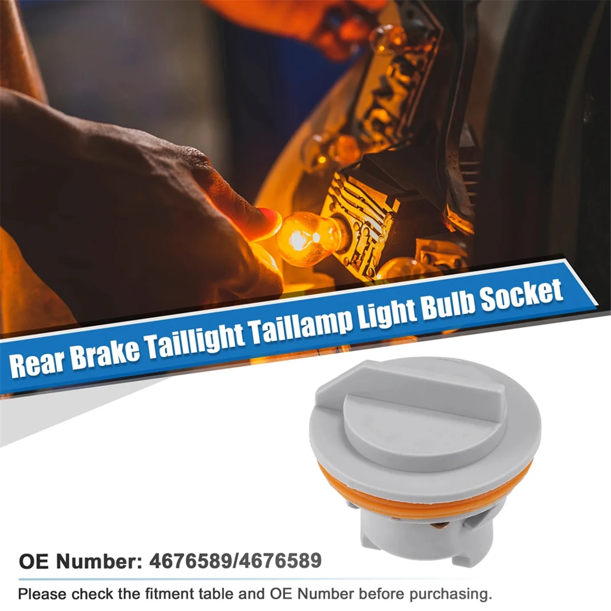 Classic 4pcs 4676589 Rear Brake Taillight Light Bulb Socket for Chrysler Town & Country 1996-2000 for Jeep Liberty 02-04