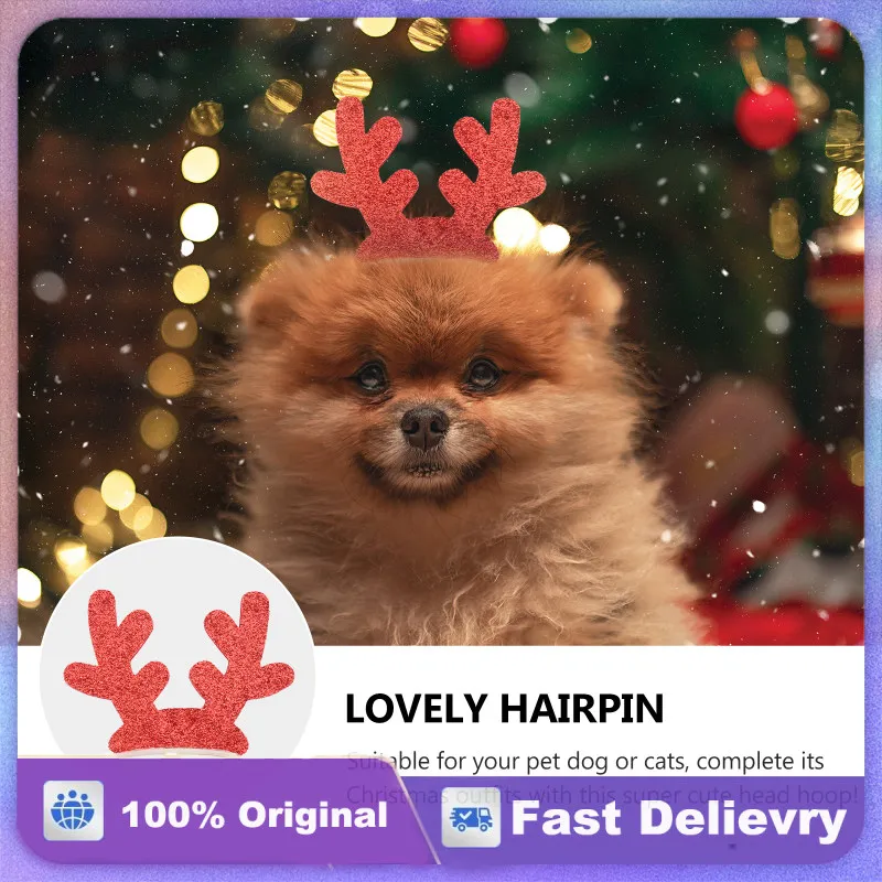 

3 Pcs Pet Hairpin Lovely Christmas Headwear Comfortable Dog Cat Accessories Photography Props Holiday Outfits Pet Supplies