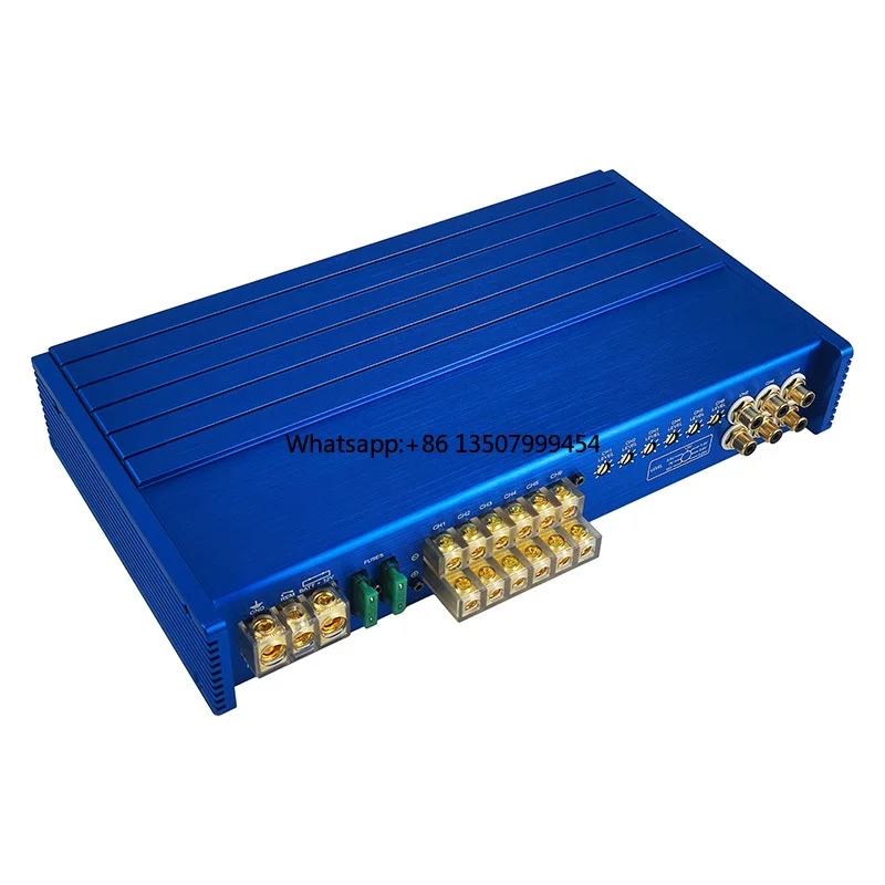 OEM Aluminum Panel Design 190W*6 High Power Class AB Car Audio Amplifier 6-Channel Subwoofer Woofer Crossovers Car Audio Power