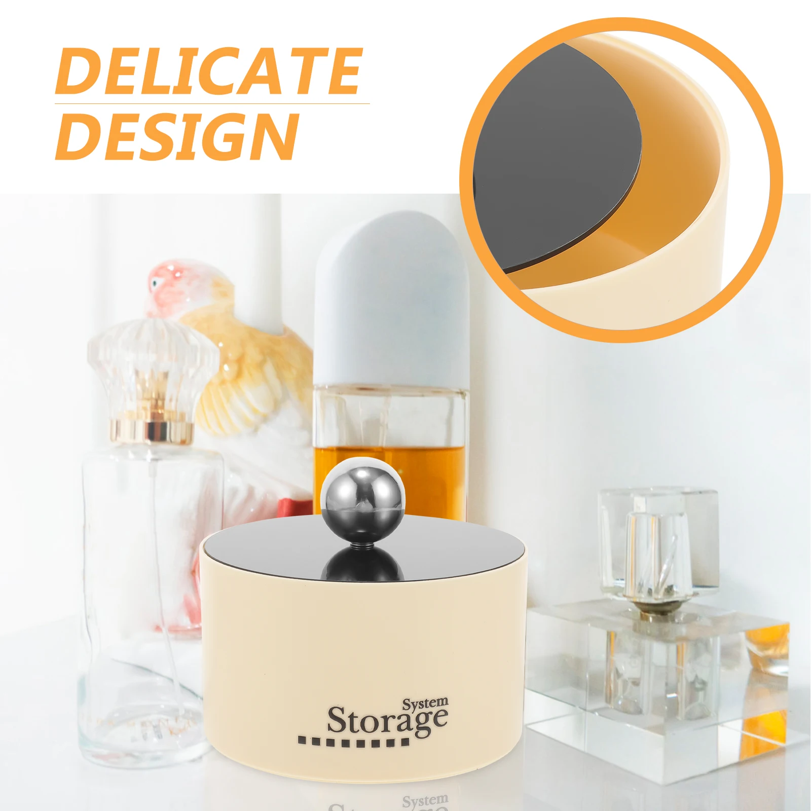 

Nordic Metal Lid Storage Box for Rings Earrings Milk White Medium Size Jewelry ganizer Small Item Container Acrylic Case Ball