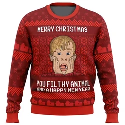 Autumn and Winter Merry Christmas Home Alone Ugly Christmas Sweater Cartoon Anime Women Men Pullover Tops Hoodie Sweatshirt