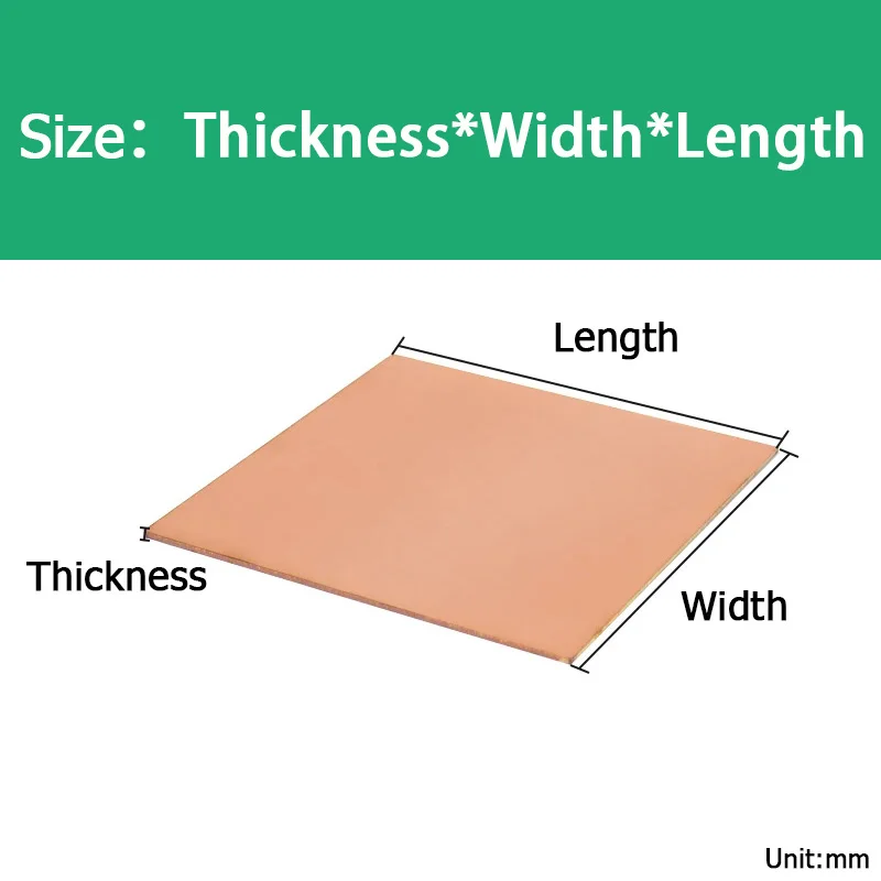 T2 Red Copper Plate Pure Copper Sheet Thick 1.2mm 1.5mm 2mm 2.5mm 3mm 3.5mm 4mm 5mm 6mm 8mm 10mm DIY Customized