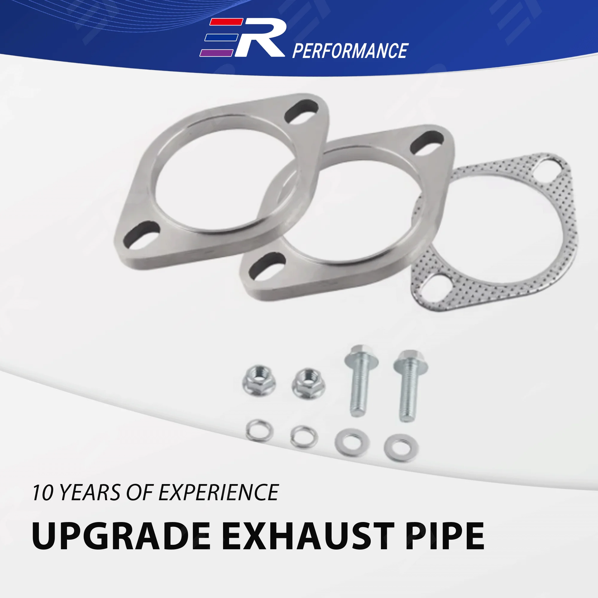 

ER 2/2.5 /3 Inch Stainless Steel Exhaust Muffler Weld Flange Connection Joint With Gasket Exhausts System Parts