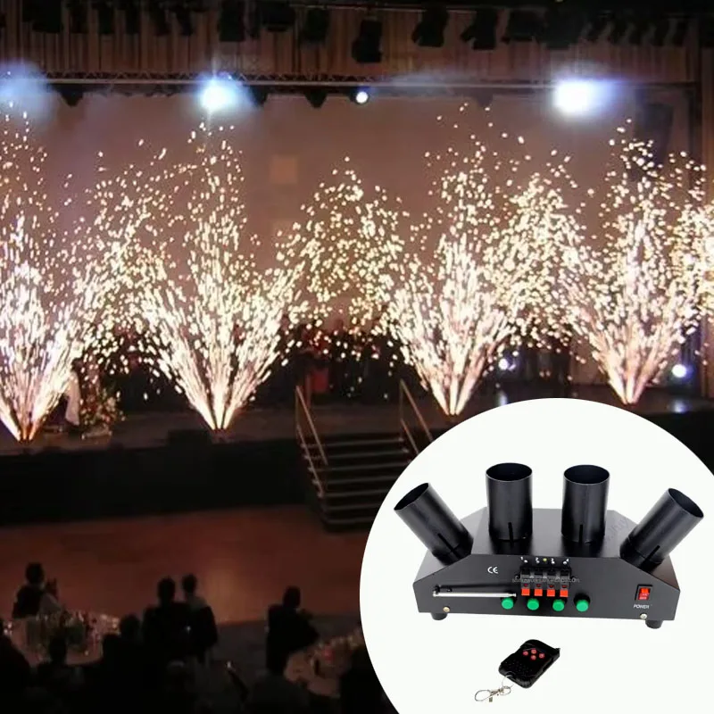 Cold Fountain Spark Machine Electronic Firework 500W DMX Remote Control Special Effect Stage Equipment Machine for Wedding