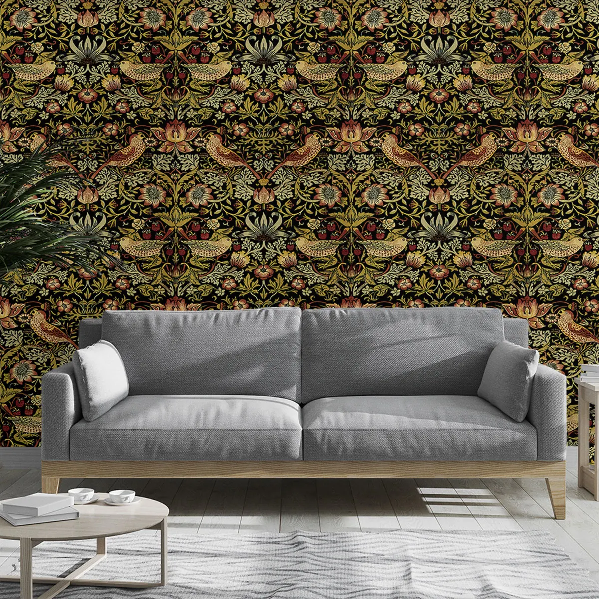 Stick Wallpaper Vintage Bird Floral William Morris Botanical Removable Self Adhesive Wallpaper Contact Paper for Wall Decor
