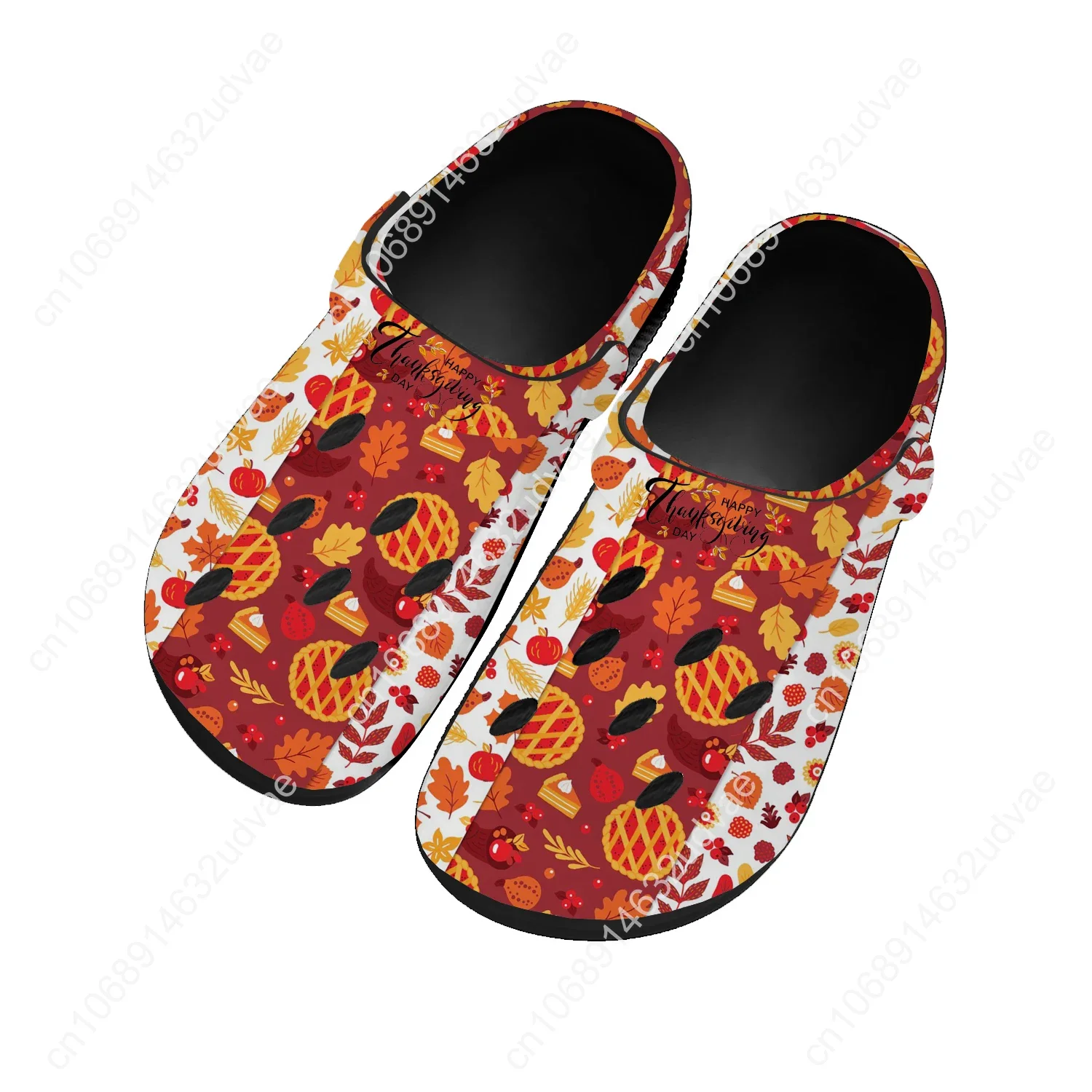 Thanksgiving Day Water Shoes Men Women Teenager High Quality Home Garden Clogs Custom Sandals Beach Breathable Hole Slippers