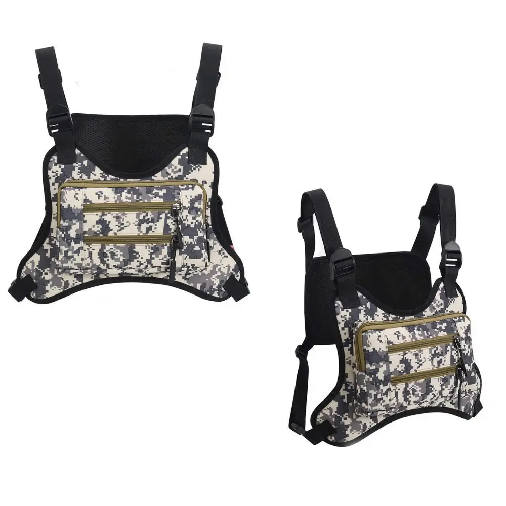 Adjustable Sports Vest Bag Multi-functional Lightweight Multi-functional Chest Bag Oxford Cloth Water Resistant Running Vest Bag