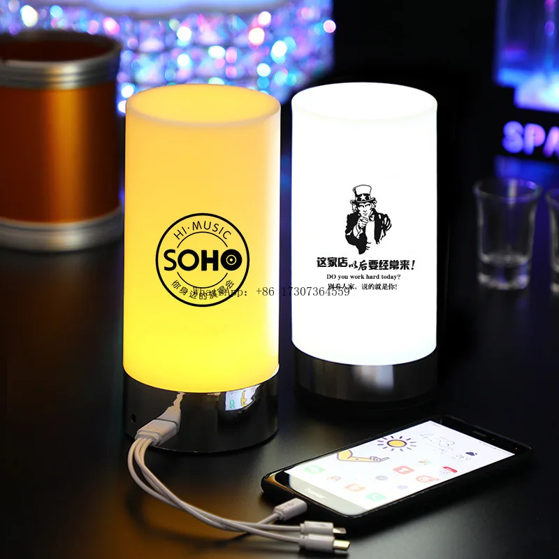 

Настольная лампа для бара, светодиодная зарядка, прозрачный KTV, декоративный стол для ресторана, креативный стол-свеча