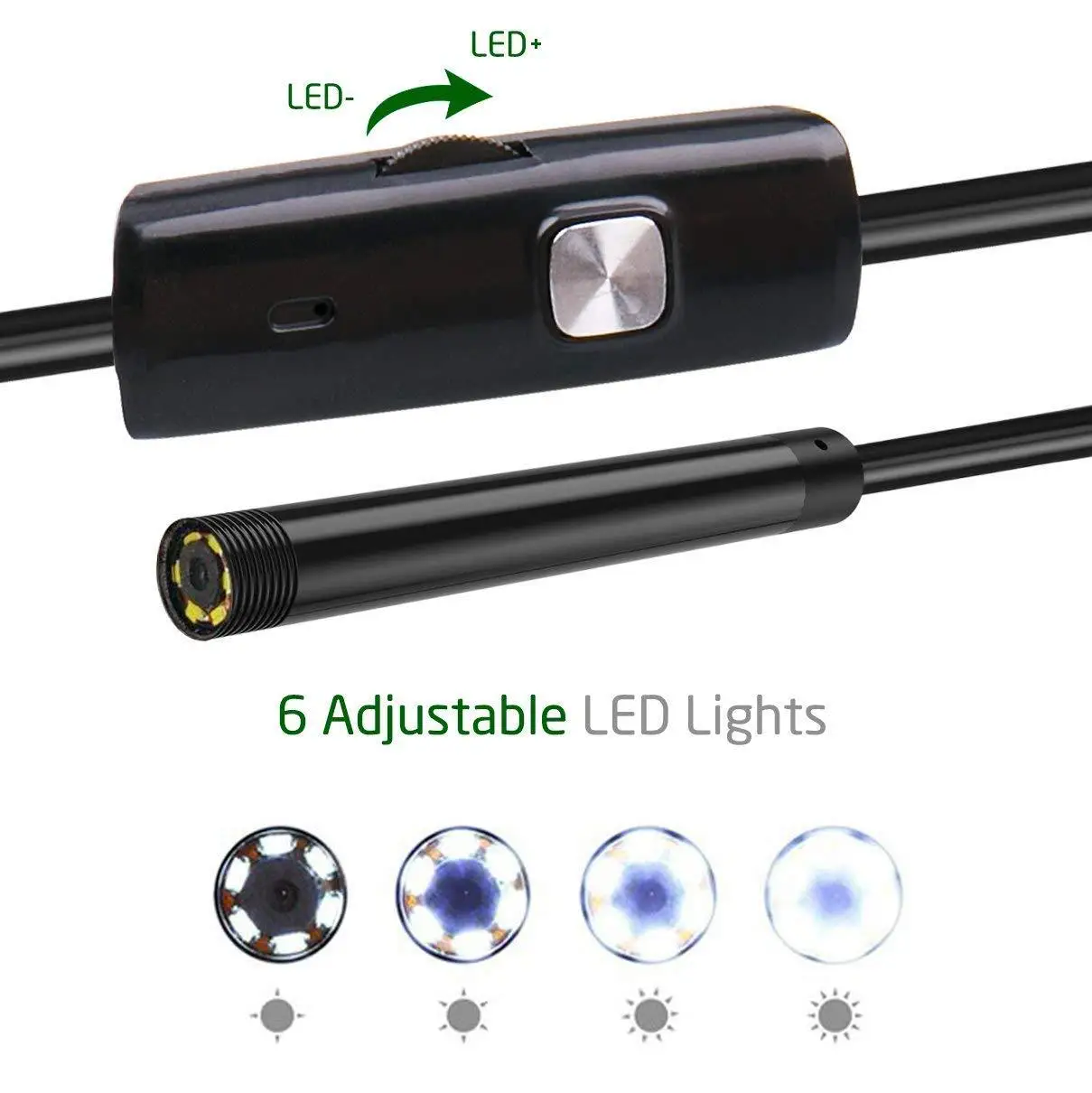 5.5mm 7mm Industrial Endoscope Camera 3IN1 for Android/Type-C/PC USB IP67 Waterproof Lens Rigid Cable Borescope Inspection