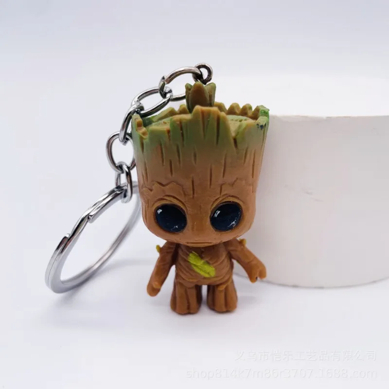 Porte-clés Marvel Groot pour enfants, figurines d\'action d\'anime, jouet mignon Q, modèles de décoration de sac de clé de voiture, cadeaux