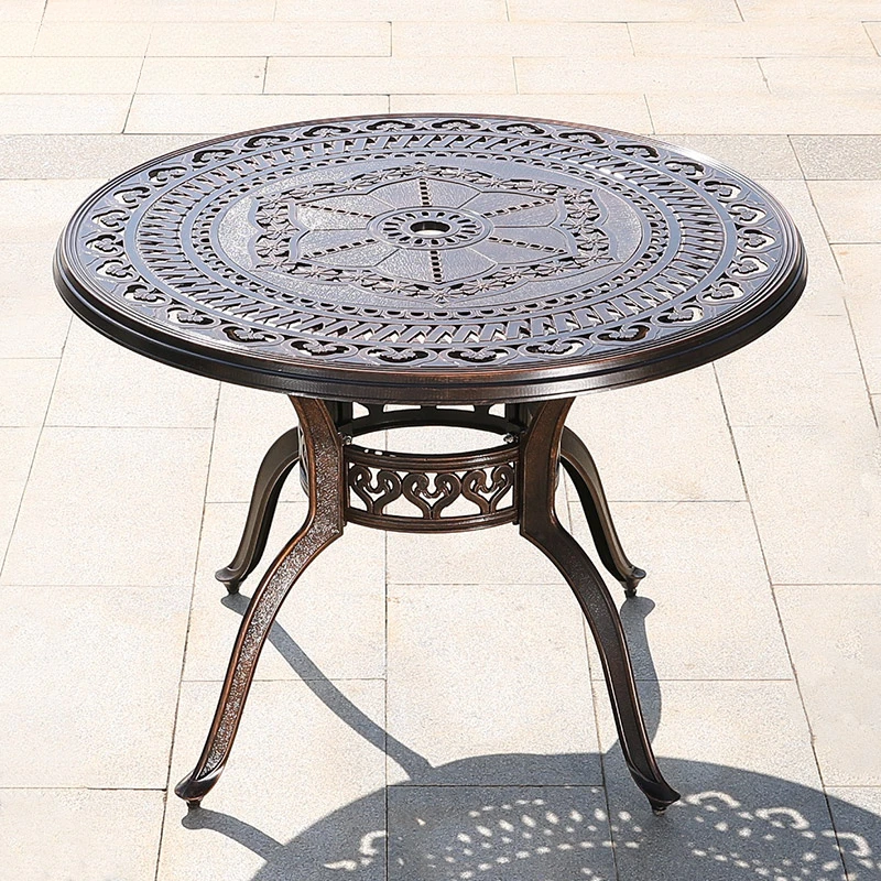 Outdoor aluminum tables and chairs courtyard home European garden villa outdoor aluminum tables and chairs barbecue table