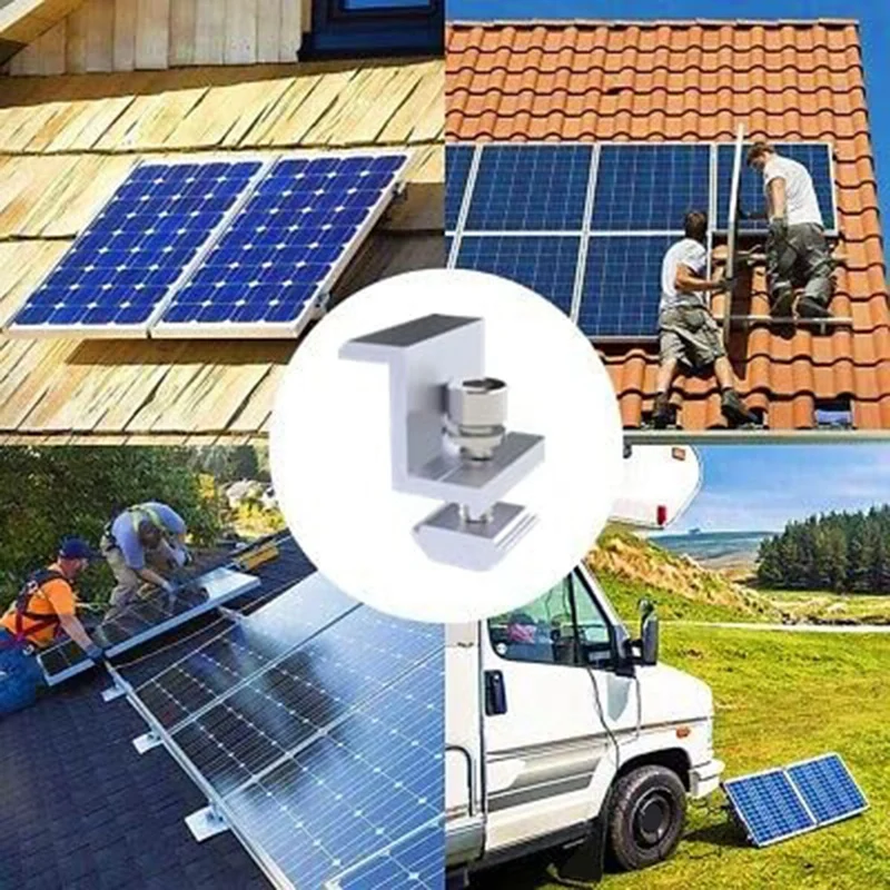 NEW-8 Pieces Solar Panel Bracket Are Adjustable, Solar Mounting, Trapezoidal Sheet For Roof, RV, Bed, Camping