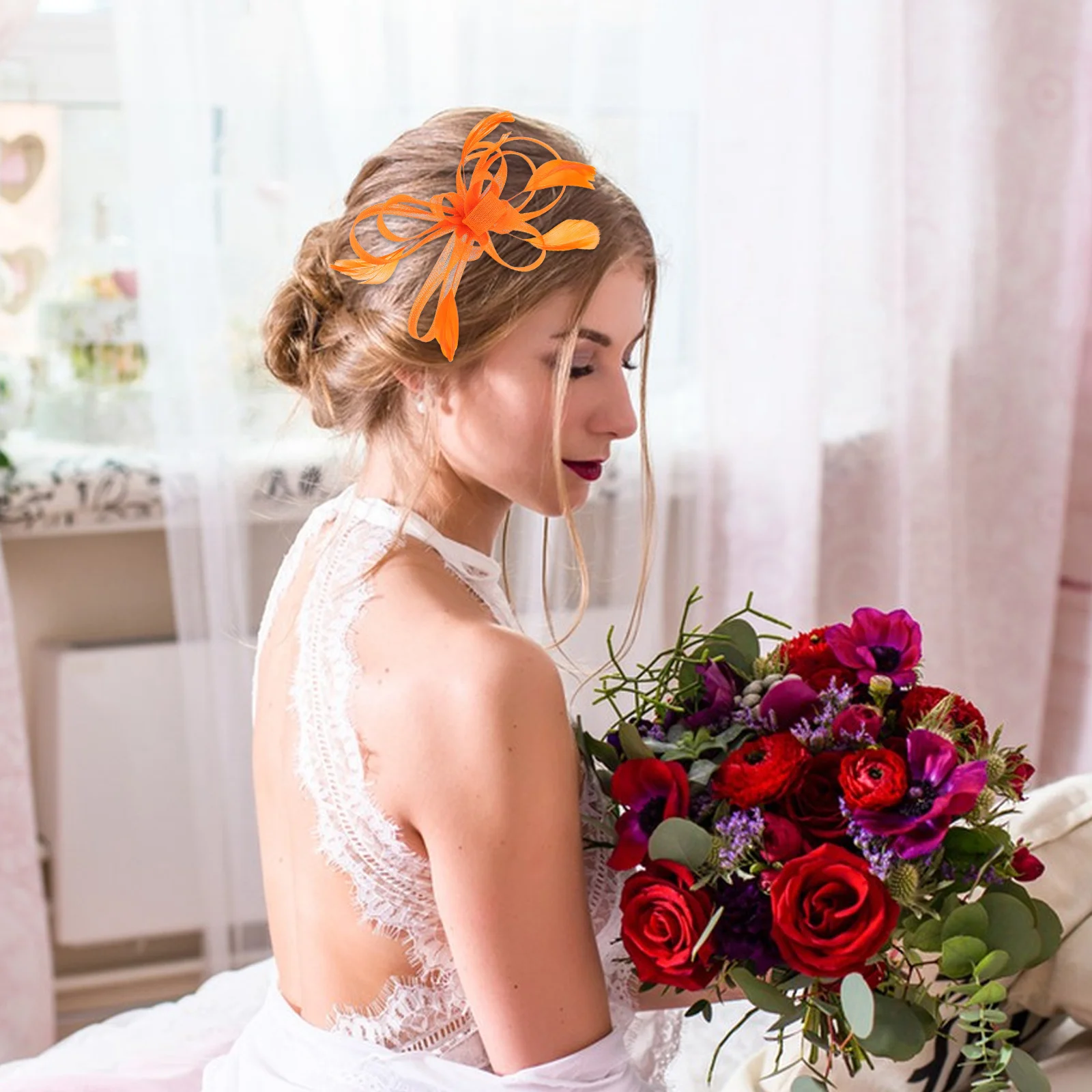 

Elegant Mesh Hair Clip Bridal Fascinator Wedding Party Bridal Fascinator Hair Clip Accessories Ladies Headpiece