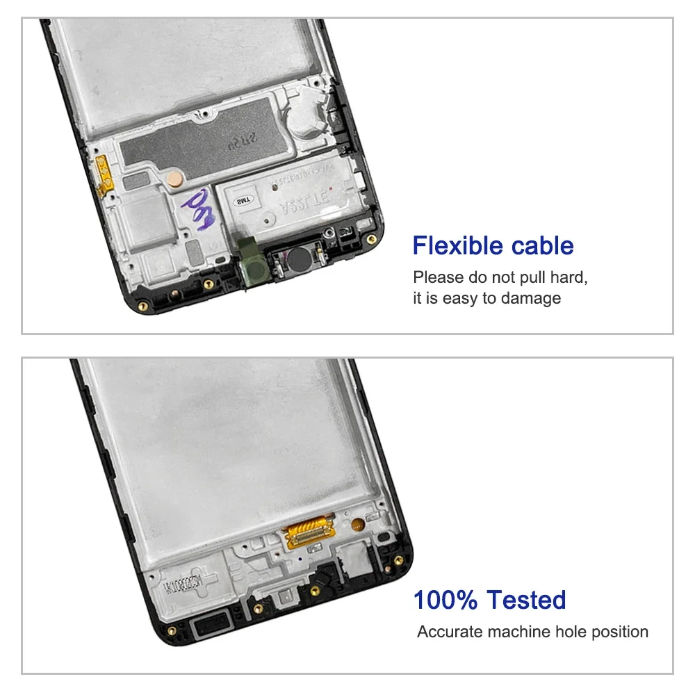 1 PCS For AMOLED For Samsung A22 4G A225F A225F/DS A225 LCD Touch Screen Digitizer Repair Parts Display With Frame LCD