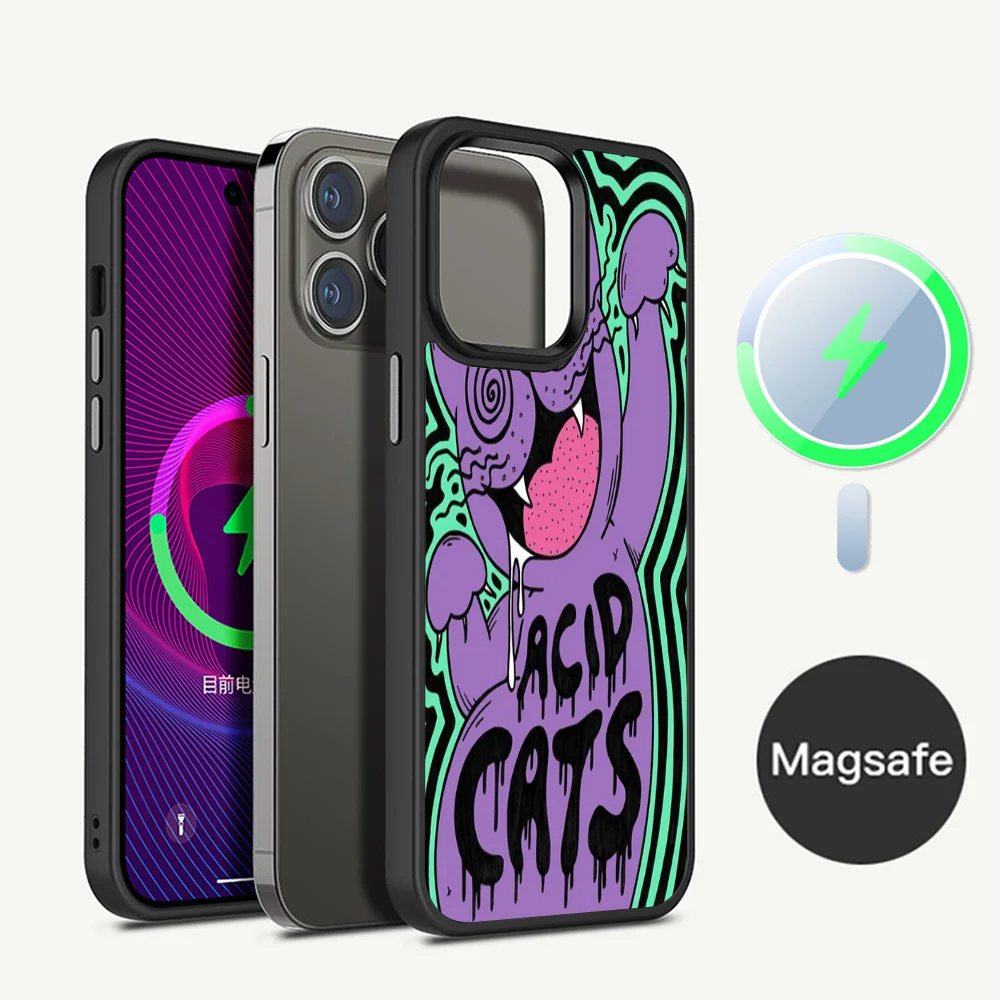 

Colourful Psychedelic Trippy Art Phone Case Magnetic Case For iPhone 14 13 12 11 15 Pro Max Plus Mini For Magsafe Wireless Charg