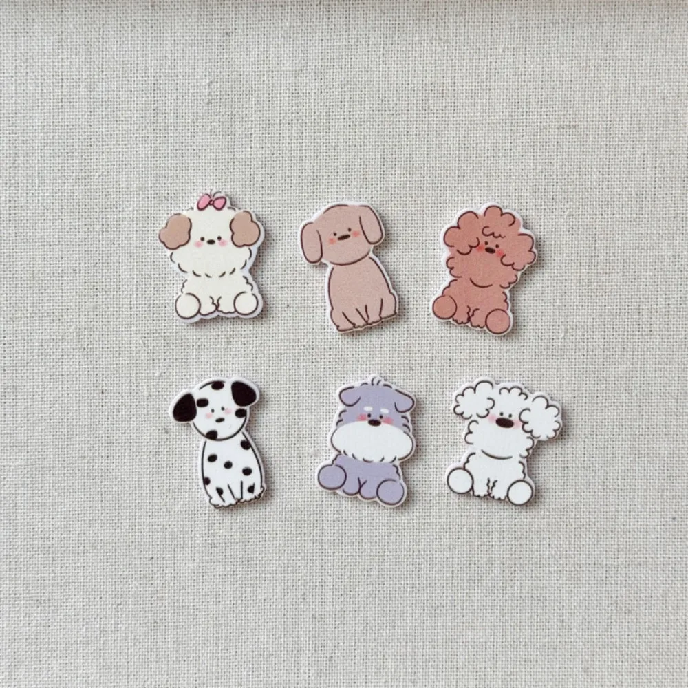6pcs Cute Dogs Shoes Charm Acrylic Cartoon Shoes Buckles for