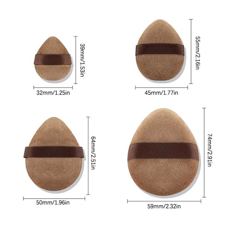 Drop Shape Soft Makeup Sponge, Powder Puff, Sopro cosmético, rosto, contorno dos olhos, lavável, cristal, veludo Puffs, maquiagem acessórios