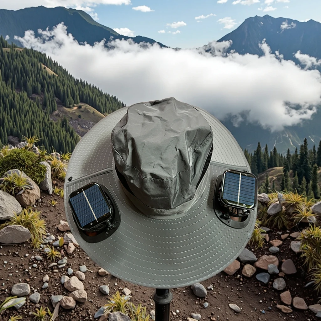 

2025 настраиваемая летняя уличная солнечная шляпа с вентилятором, защита от солнца, защита от ультрафиолета, высококачественная камуфляжная рыбацкая шляпа серии