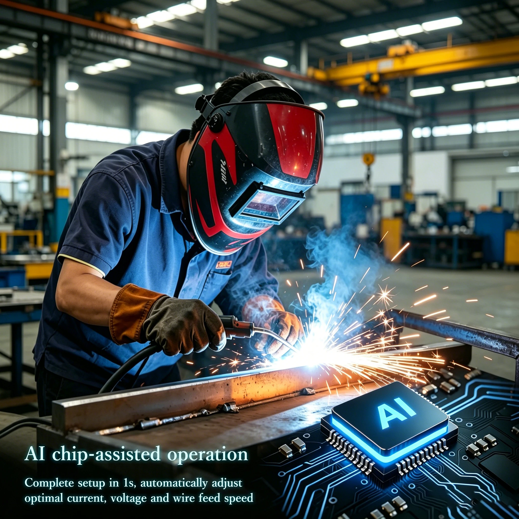 130A Gasless Flux Core Self-Shielded MIG Welder MIG Welder 110/220V Double Voltage 3 in 1  Welding Machine