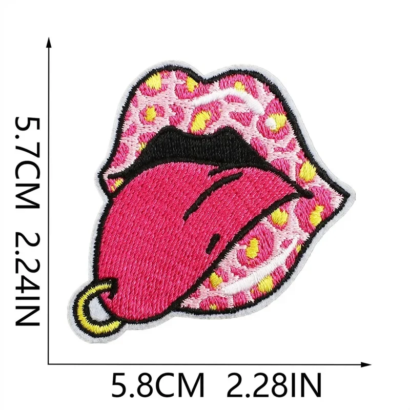 1 pz Patch adesivi ferro sulle toppe per abbigliamento cucito rosa ragazza ricamo fusibile Applique Badge borsa decorazione strisce