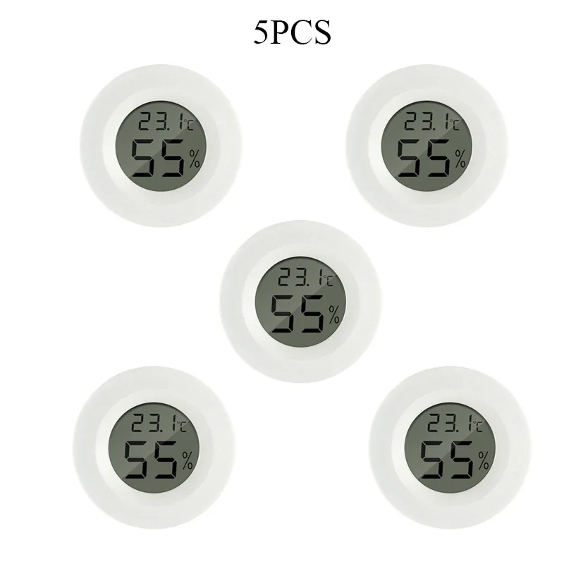 

2/5Pcs Round Electronic Temperature, Fahrenheit or Celsius Meter Digital LCD Digital Thermometer, Fridge Freezer Tester
