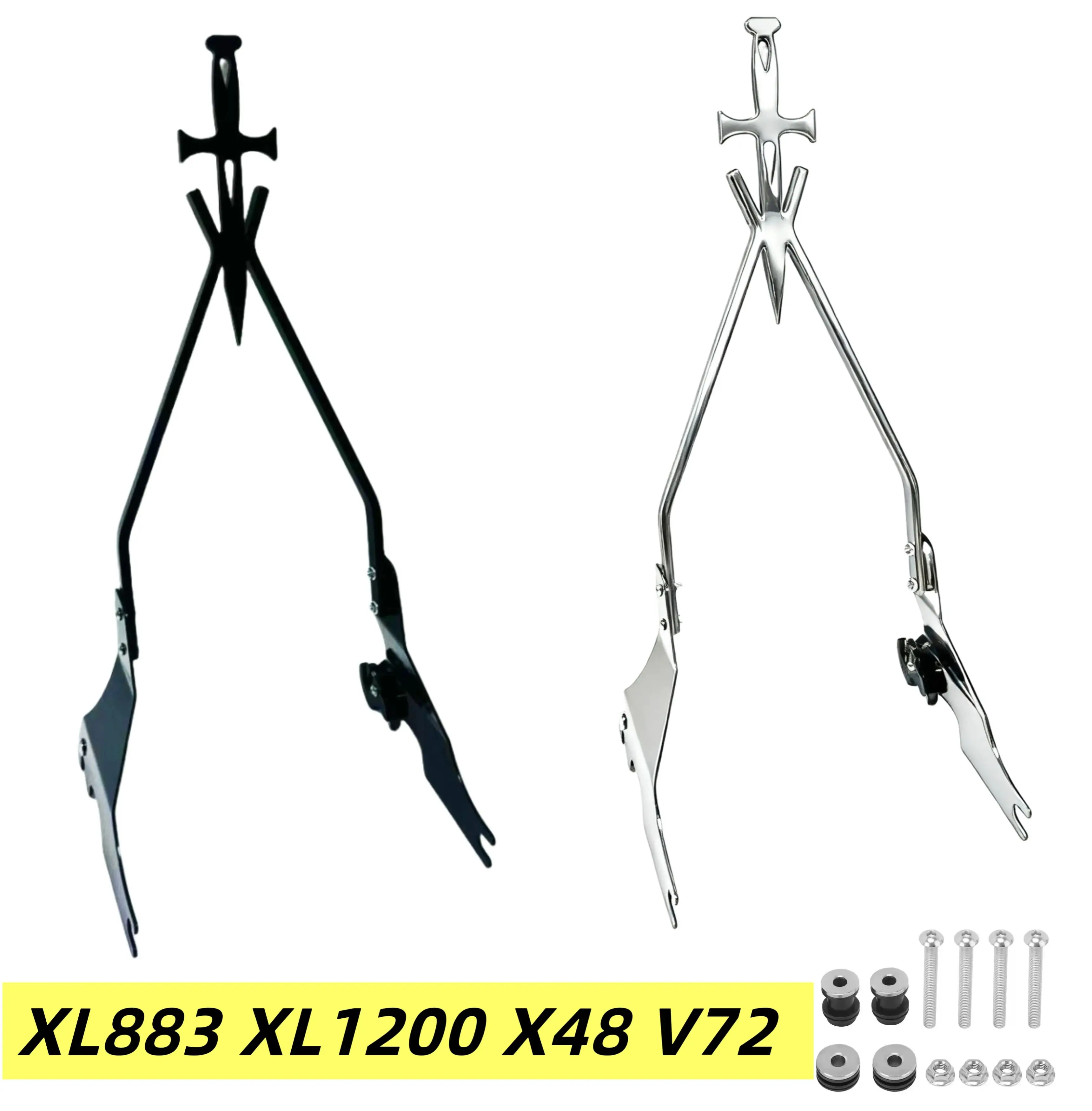 

Motorcycle Sissy Bar Detachable Backrest For Harley Sportster XL883 XL1200 X48 V72 Superlow XL 883 1200 Quick Release Sissybar