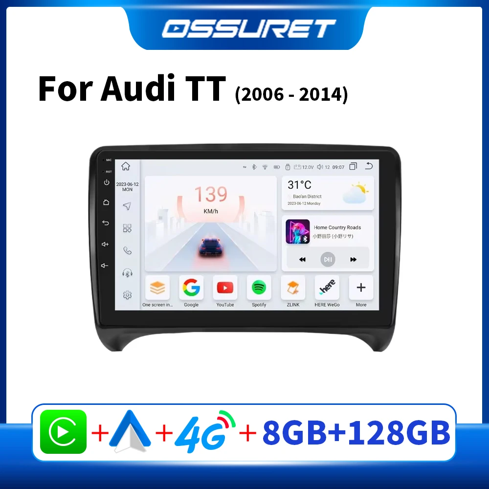 

Car Radio Android for Audi TT MK2 8J 2006 - 2014 Android Auto Stereo CarPlay GPS Multimedia Audio 7862 Intelligent Screen Player