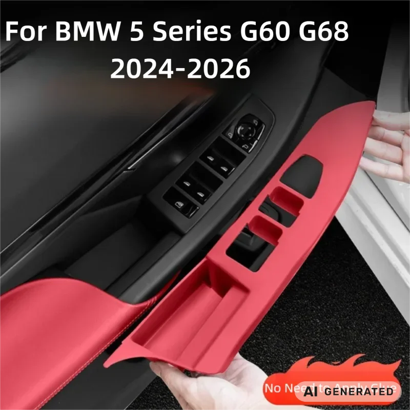 For BMW 5 Series G60 G68 2024-2026 Silicone Window Control Switch Cover Glass Lifter Pads Car Interior Modification Accessories