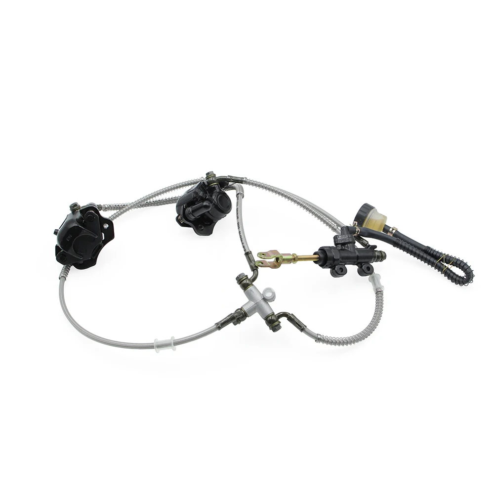 Hydraulic Rear Twin Foot Brake Caliper Master Cylinder Assembly For 150cc 200cc 250cc Electric ATV Quad Golf Go Kart UTV Buggy image 6