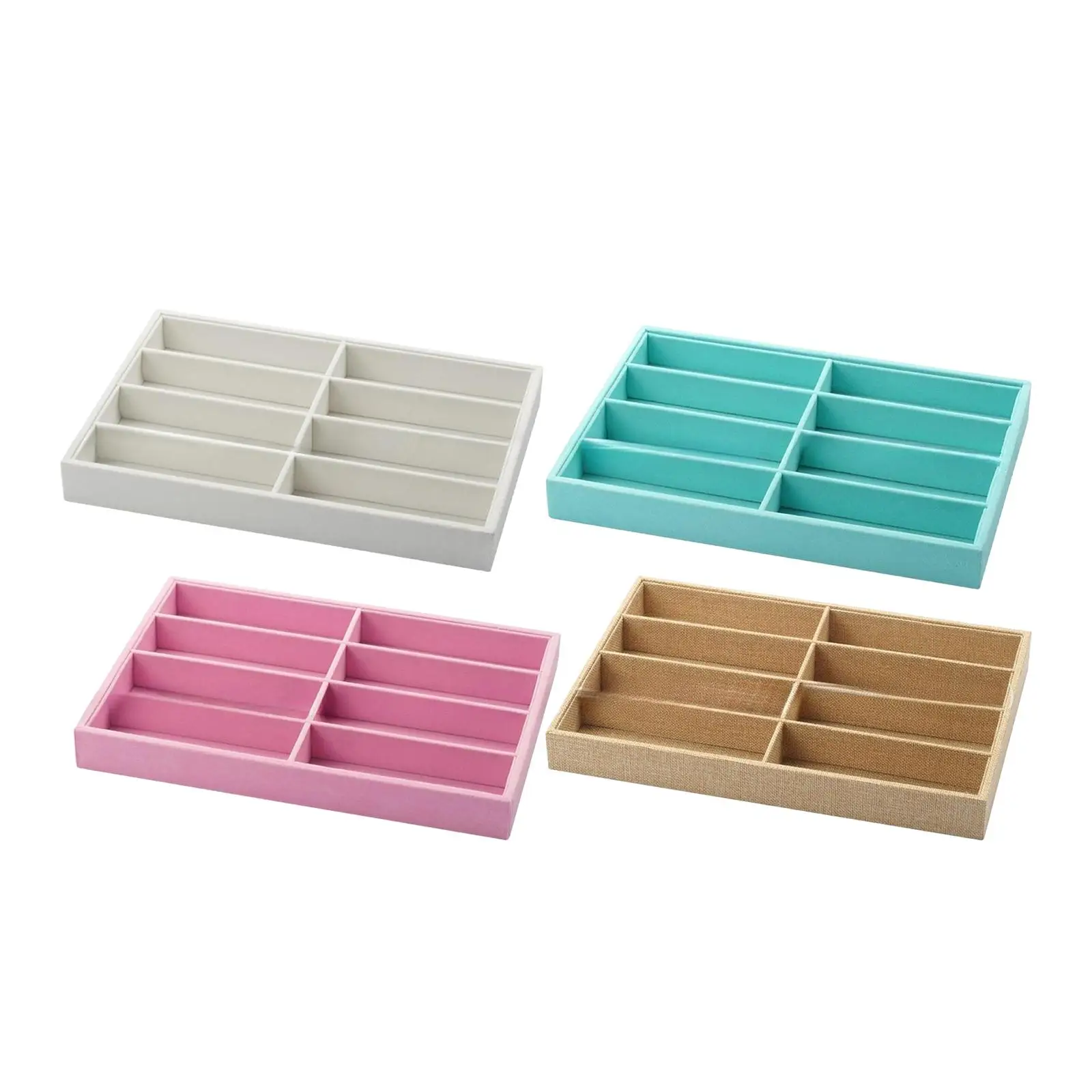 Sunglasses Organizer Tray Eyewear Holder Stackable 8 Compartments Glasses Display Case for Dresser Tabletop Store Living Room