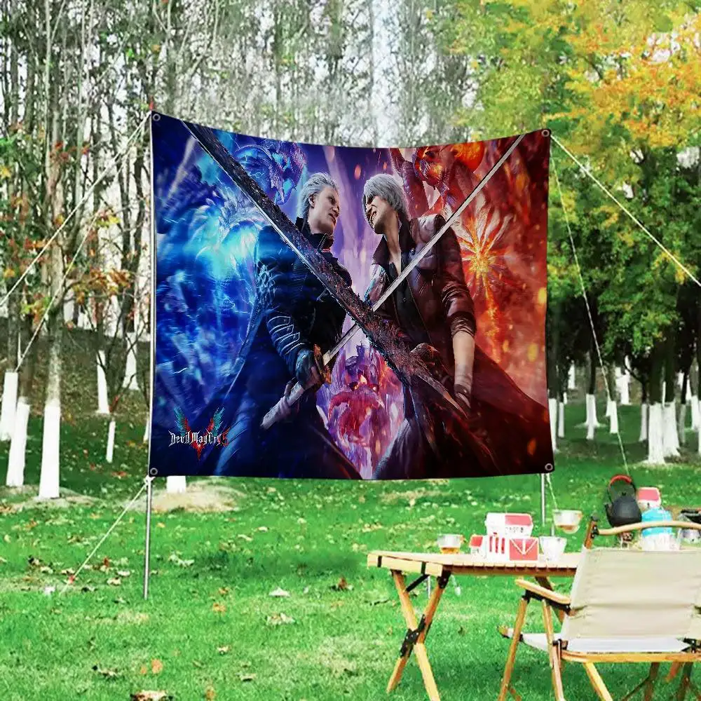 Bandera Decorativa con Diseño de Game D-Devil M-May C-Cry, Impresión de Arte Japonés, Decoración de Pared para el Hogar