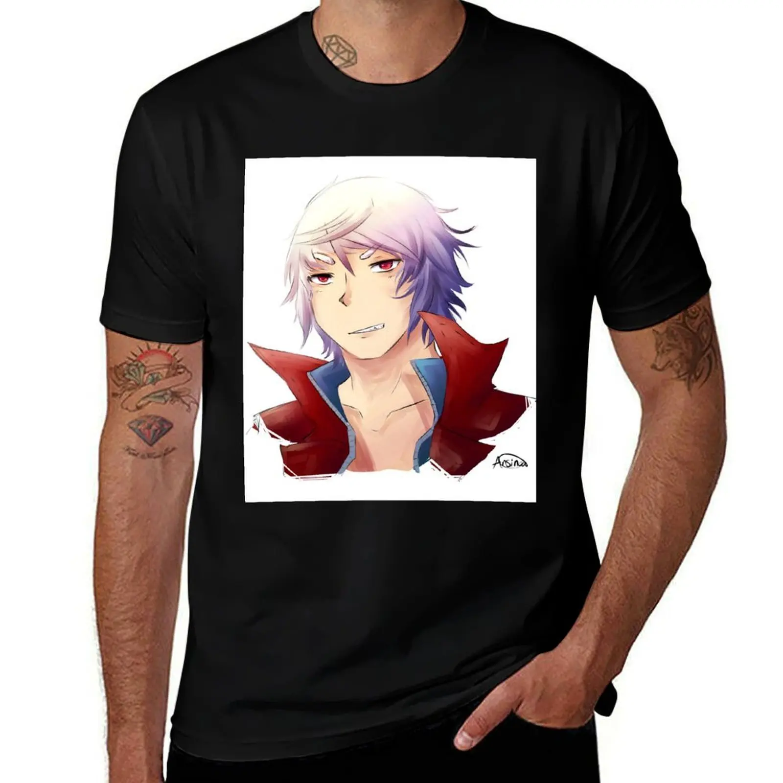 

Дьявол мужчина Dante Cry рубашки мужские футболки футболка хлопковая футболка пакет забавный белый Май