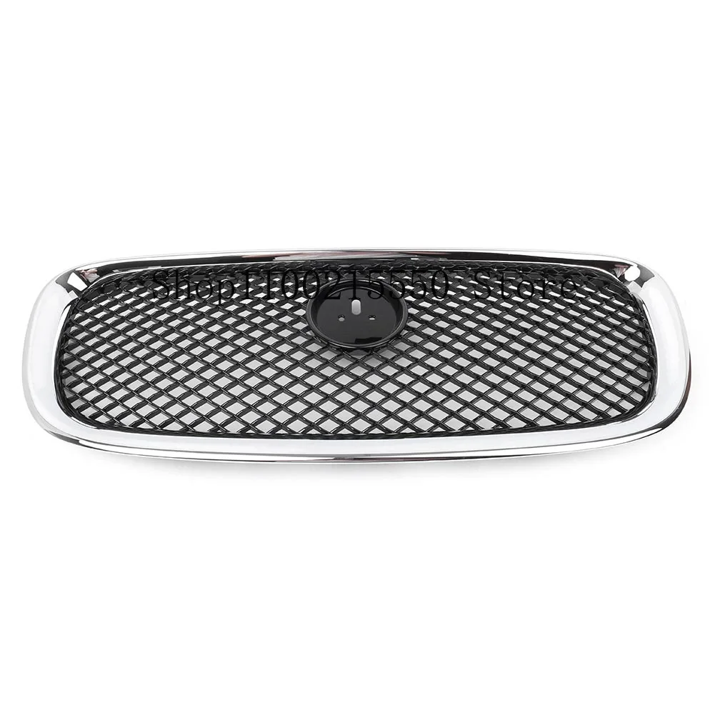 Car Front Racing Grille Upper Mesh Grille Accessories For Jaguar XF XFR X250 2012 2013 2014 2015 with Emblem