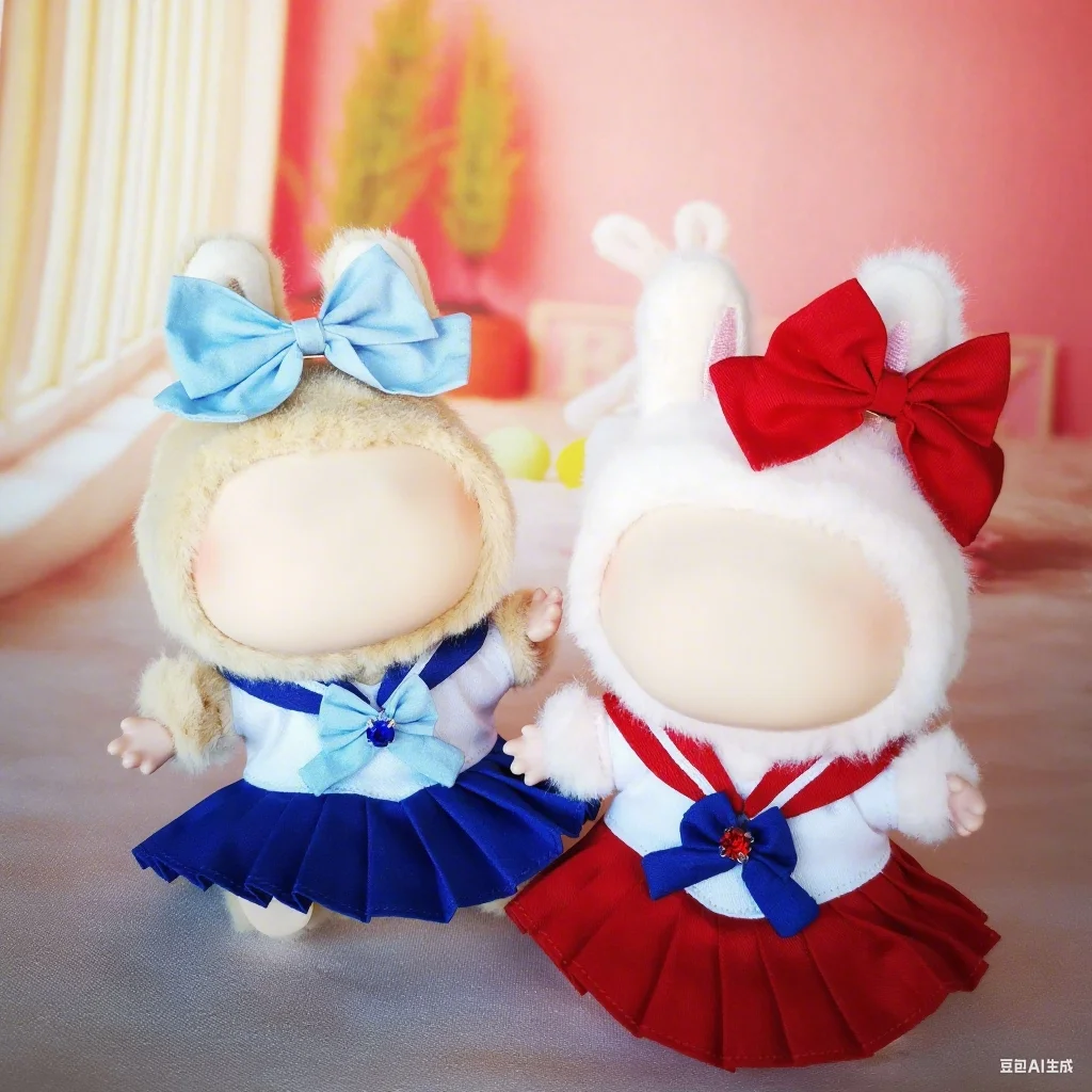 

Anime Compatible with 17cm Labubu Doll Outfits Designer Luxury Doll Clothes Sailor Uniform Doll Accessorie Clothes Toys