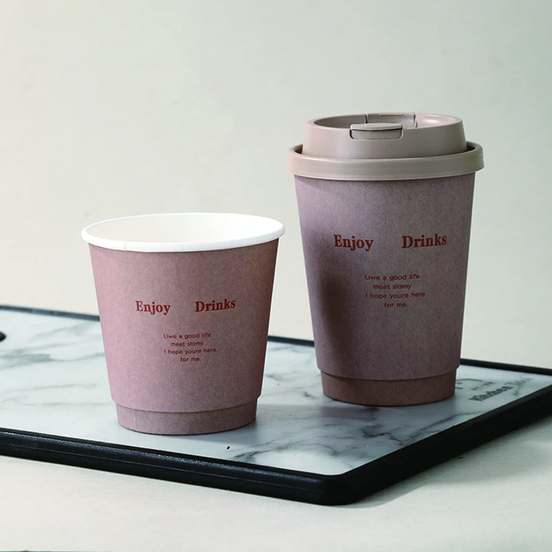 

Customize food grade paper cups ,Disposable Coffee cup, Printed LOGO thickened,double-layer,hold cold,hot drinks,Heat insulation