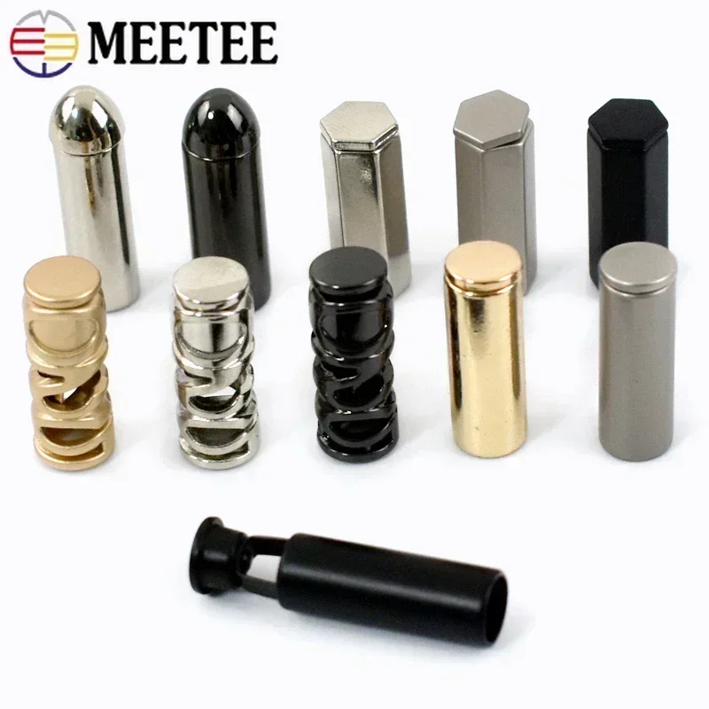 50/100szt Meetee 6mm Metalowy sznurek Blokada Końcówka liny Przycisk Zaślepka Wiszący dzwonek Klamra DIY Torba Odzież Smycz Akcesoria do szycia