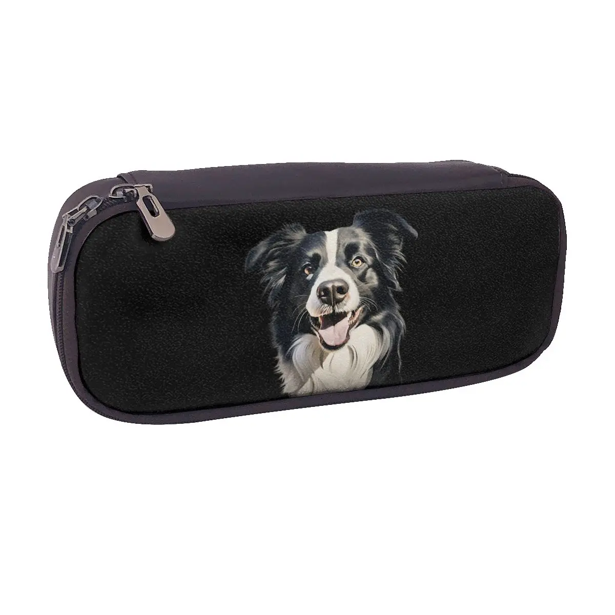 

Border Collie Leather Pencil Case for Boys Girls Gifts Pen Box Pencil Bag Stationery Supplies Pen Holder Bag