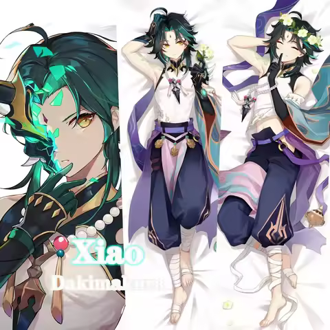 Genshin Impact Dakimakura XIAO Character Pillowcase 59" Hugging Body Pillow Anime Game Pillows Otaku Pilow Cover