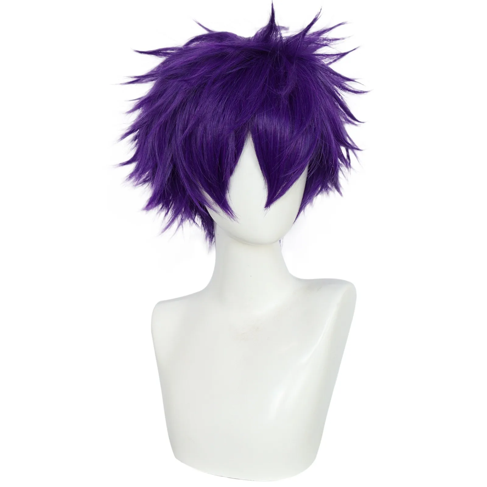 10 Inch Synthetic Short Purple Straight Men\'s Cosplay Wig for Halloween Christmas School Thanksgiving Day
