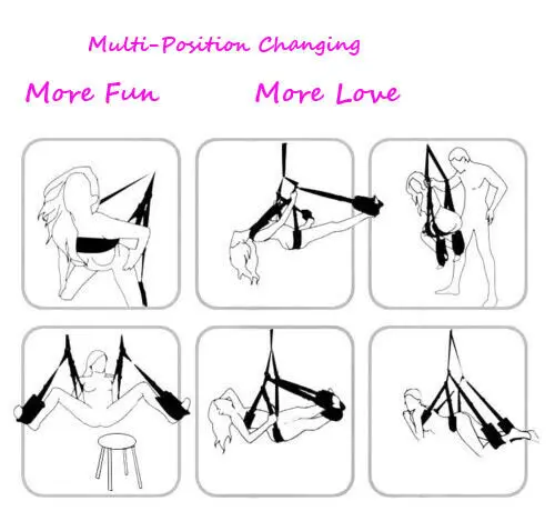 Four Pad Soft Sex Swing Sex Furniture Fetish Bondage Adult Game Seat Slave Slings Swings Adjustable Straps for Couples Sex Toys