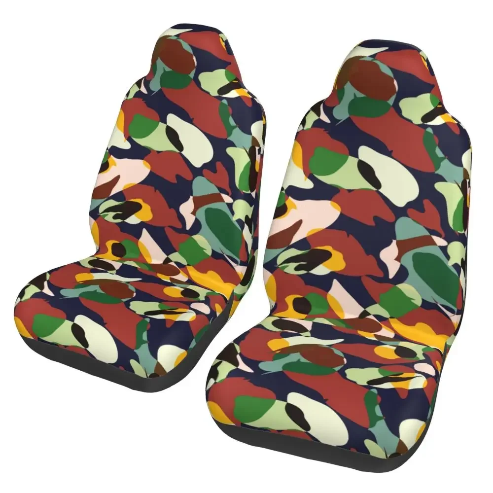 Camouflage Army Green Hobby 2PCS Car Front Seat Cover Suitable for Most Car Models Beautiful Anti Fouling and Seat Cushion