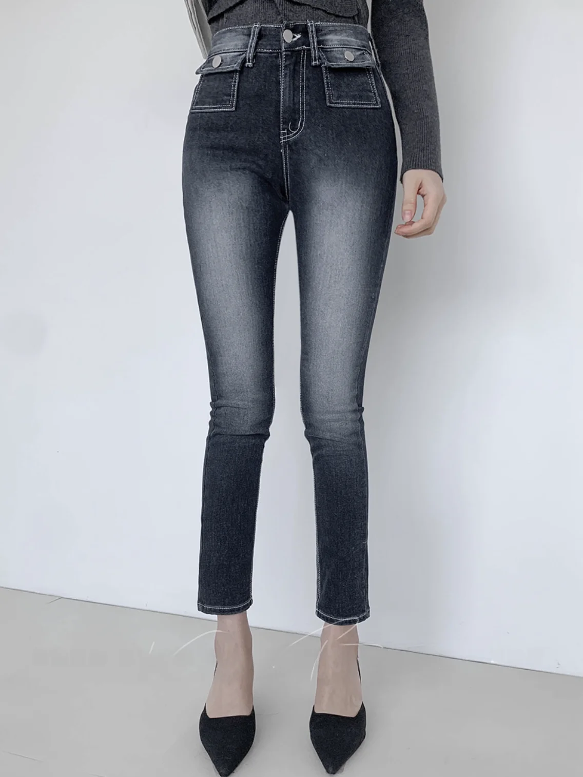 

High Waist Slim Fit Denim Jeans Women's Butt Lifting Versatile Cotton Stretch Denim Tight Leggings Spring Autumn New Arrival