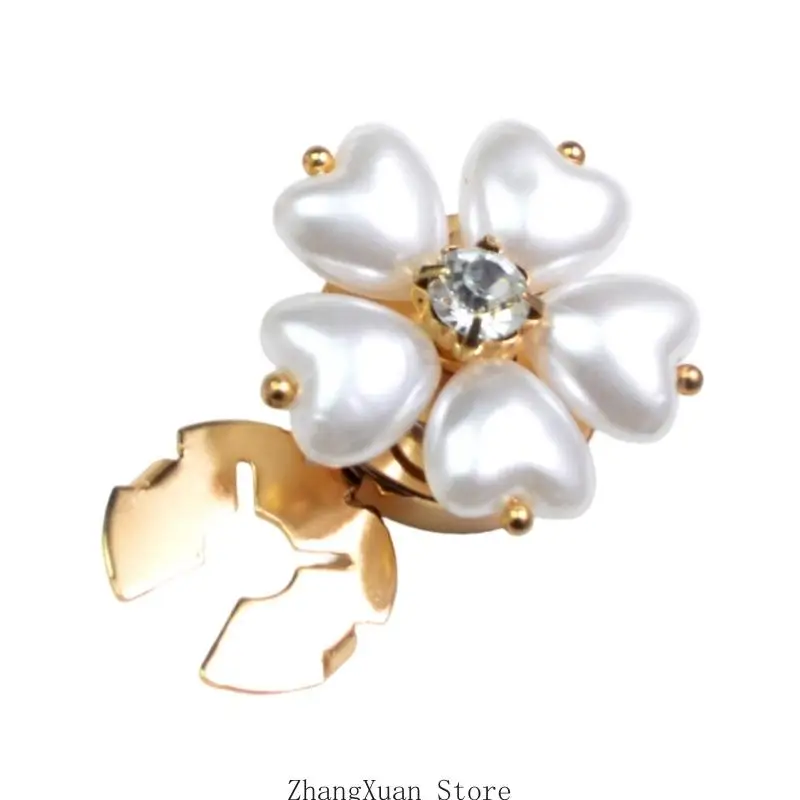 Herz-Blumen-Strass-Knopfabdeckung, Legierungs-Hemd-Manschettenknopf-Clip, dekorativer Manschettenknopf für Kleidungsverzierung – Detail 9