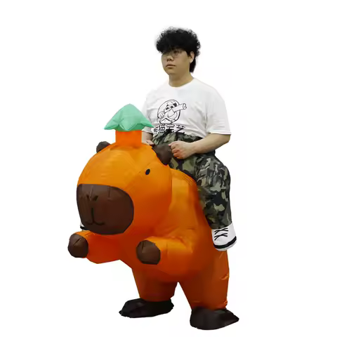 Cartoon Inflatable Capibara Ride on Costume Mascot Carnival Halloween Character Cosplay Fancy Costume Funny Performance Costume