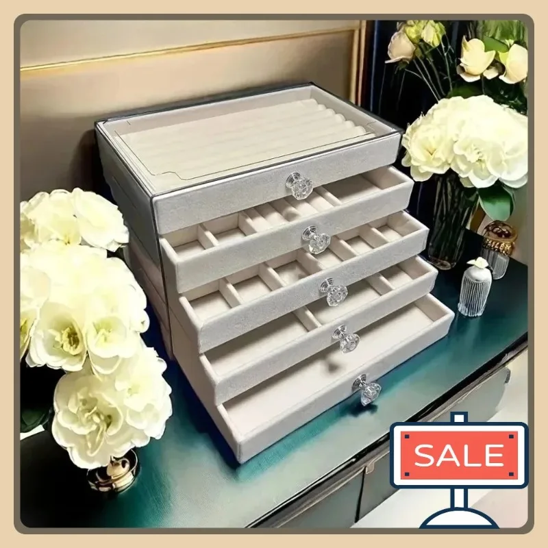 

Новые серьги, браслет для хранения, бархатная шкатулка для драгоценностей, недавно обновленная — 5-слойные ящики + шкатулка для демонстрации ювелирных изделий