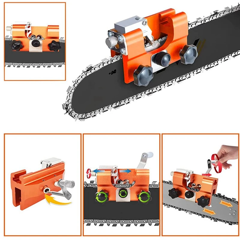 Hand Crank Chain Grinder Portable Household Hardware Tool Grinding Chain Clip Chain Saws Sharpener