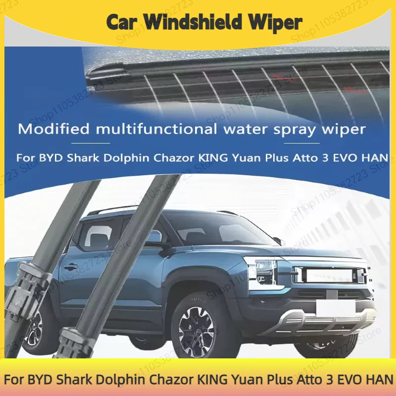 Car Modify Windshield Water Spray Wiper For BYD Shark Dolphin Chazor KING Yuan Plus Atto 3 EVO HAN Auto Wet Arm Wiper Accessory