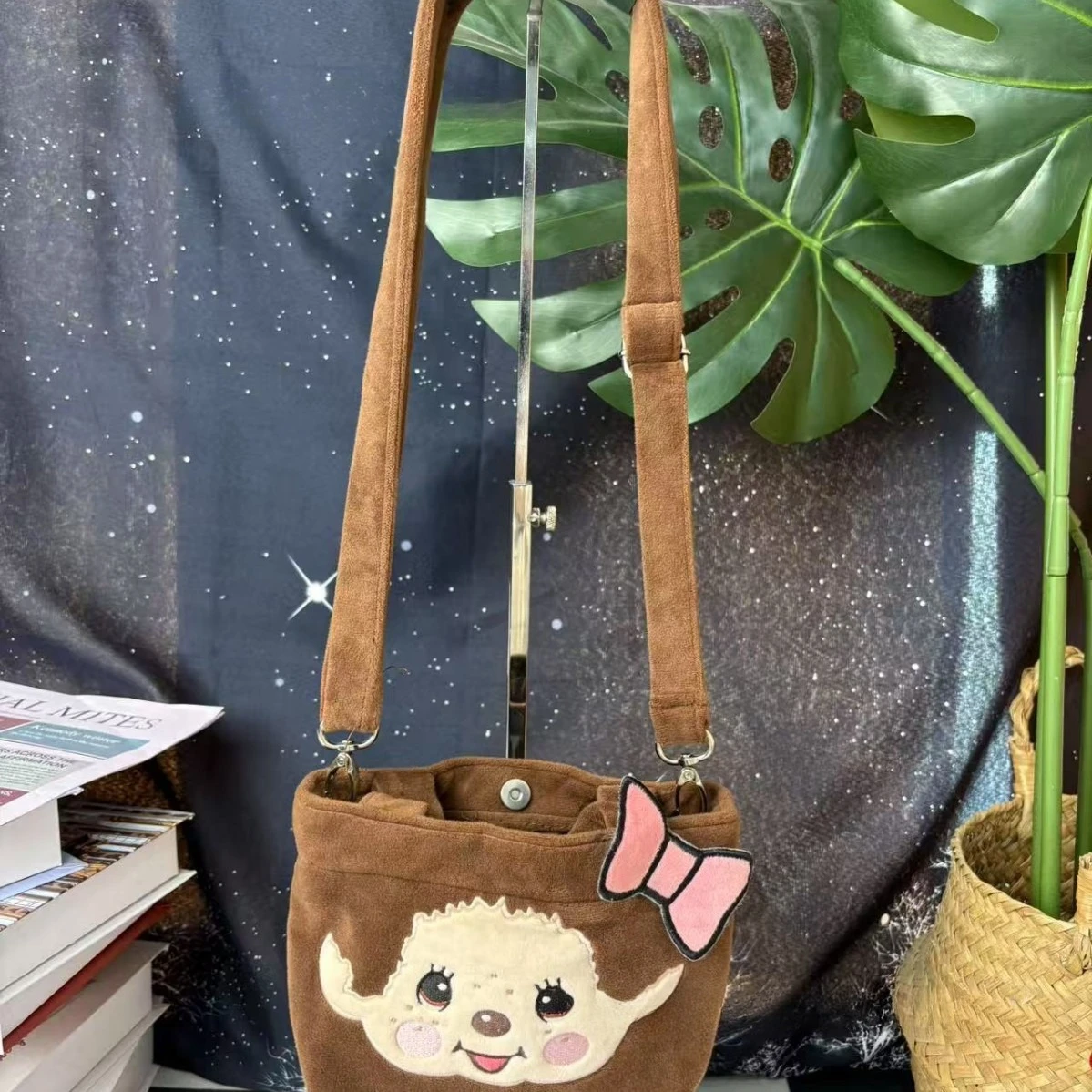 Thailand gentle woman new plush munchkin shoulder bag cartoon cute furry girls handheld diagonal cross