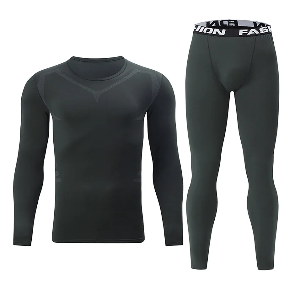Herren Herbst-Winter-Mode, bedrucktes Thermo-Unterwäsche-Set, schlichter Sportstil, warme Basisschicht, lange Unterhosen, elastisches, hautfreundliches Oberteil. – Detail 7